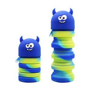 Tempat pena berdiri 3d anak perempuan sekolah kustom kapasitas besar baru tas tempat pensil silikon lucu dengan wajah hewan - Product Image 4