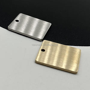 14 Gauge Rechthoek Geborsteld Roestvrij Staal Massief Messing Blanco Metalen Platen Gepersonaliseerde Id-Tags - Product Image 2