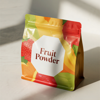 Op Maat Bedrukte Snelle Productie Matte Afwerking Fruitpoeder Verpakking Food Grade Vochtbestendige Platte Bodem Ziplock Mylar Tas