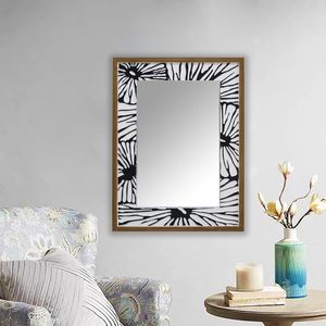 PARISLOFT Rectangle Wall Mirror with Wooden <b>Frame</b>, Rustic Decorative Hanging Mirror for Living Room, Bedroom, Kitchen, Entryway - Product Image 3