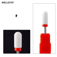 WELLSTRY Accepte les étiquettes personnalisées Outil de manucure Embouts de ponceuse à ongles en céramique Diamètre de tige 3/32" Grand cylindre Lisse Boîte portable