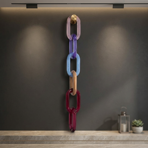 Décoration murale de mariage personnalisée en résine artisanale, chaîne ovale en corde, accent d'intérieur moderne à suspendre, finition brillante/mate - Product Image 1