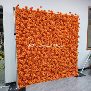 Arche de mariage artificielle faite à la main avec des chrysanthèmes orange au toucher réel pour accessoires de photomaton - Écologique - Product Image 5