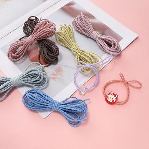 Élastiques à cheveux ronds colorés de 3 mm, bande en caoutchouc, accessoires pour cheveux DIY pour filles, sans dommage pour les cheveux, usage quotidien, couleur unie - Product Image 1