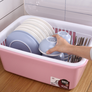 Estante de plástico multifunción para platos de cocina, bandeja de drenaje y placa de cubierta - Product Image 4