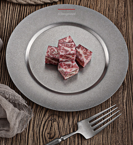 Assiette Ronde en Acier Inoxydable Style Rétro Japonais Luxshiny pour Steak, Dîner, Sushi, Desserts, Gâteaux, Bonbons et Fruits - Product Image 5