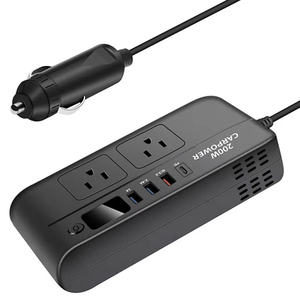 อินเวอร์เตอร์แปลงไฟในรถยนต์ 15W พร้อมพอร์ต Type-C ที่วางแก้ว ช่อง USB 3.1A แบบคู่ ชาร์จเร็วอัจฉริยะ พร้อมไฟ LED ฟังก์ชั่น PD มาตรฐาน US JP - Product Image 2