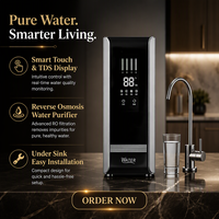 Purificateur d'eau domestique ultra-mince gris de luxe à installer sous l'évier avec filtration en 4 étapes et filtre minéral pour une eau potable saine