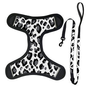 Set Guinzaglio e Pettorina per Cani con Stampa Leopardata, Pettorina Riflettente in Poliestere per Cani di Piccola Taglia - Product Image 1