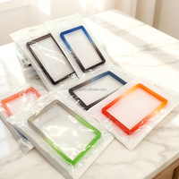 Étuis pour cartes de visite en TPU à paillettes multicolores, légers, anti-RFID, antichoc, multifonctions, à ouverture supérieure