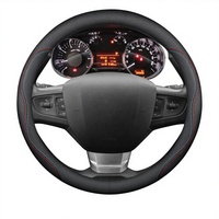 HE Housse de volant de voiture en cuir ultra-fine pour Peugeot 106 107 108 206 207 208 301 307 308 406 407 408 508 2008 3008 4008 50