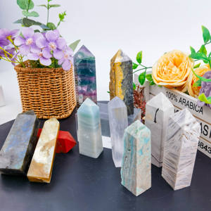 Venta al por mayor de fábrica, artesanía de cristal Natural de alta calidad, mezcla de piedra de meditación, Material, torre de tetraedro para regalo - Product Image 3