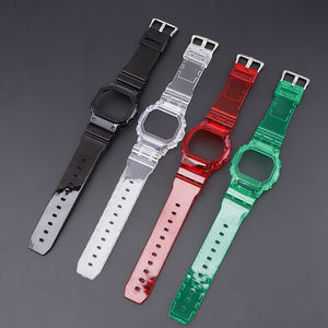 Accessoires de montre, bracelets de montre en caoutchouc TPU sport pour <span class=keywords><strong>Casio</strong></span> DW5600 GW-<span class=keywords><strong>M5610</strong></span> avec boîtier de montre transparent - Product Image 1