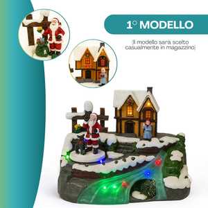 Aldea Navideña con Casas Cubiertas de Nieve y Arroyo Iluminado, 21x15x15 cm, Luces, Música, Carrusel - Product Image 5