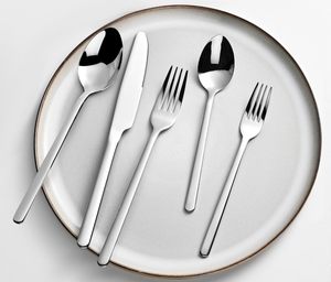 Couverts de table modernes en acier inoxydable 410, couteaux, fourchettes et cuillères en inox pour restaurant, ensembles de couverts argentés - Product Image 4