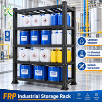 Étagère de stockage en PRV durable, résistante aux acides et aux alcalis, à faible entretien, pour laboratoire et entrepôt