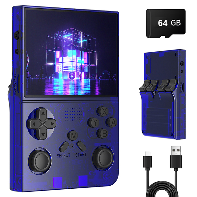HX Free Shipping Wholesale R40 Retro Handheld Game Console 64G Built-in Over 20000+ Games Retro Video Games Consoles