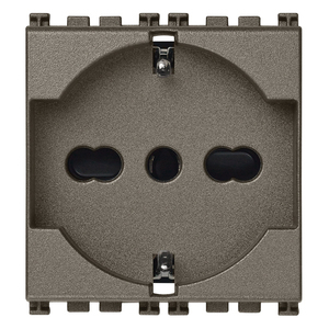 2P+T 16A <b>Universal</b> Metal <b>Socket</b> 5.3cm Height For Indoor Use - Product Image 1