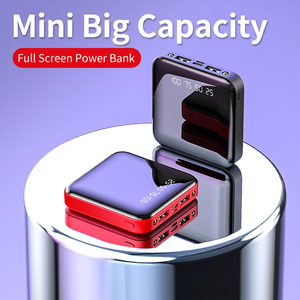 มินิมิเรอร์พาวเวอร์แบงค์ 10000mAh เครื่องชาร์จพกพาพร้อมจอแสดงผลดิจิตอลสีแดง ดีไซน์กะทัดรัดสำหรับการเดินทางและเป็นของขวัญ - Product Image 2