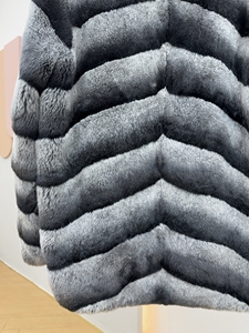 Loose Korean Striped Thick <strong>Fur</strong> Coat Full Leather <strong>Beaver</strong> Real Rex Rabbit <strong>Fur</strong> Coat for Women, - Product Image 2