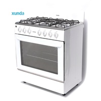 Cuisinière à gaz blanche chinoise Xunda, cinq brûleurs, four multifonctionnel, cuisinière à gaz 5 brûleurs avec four et grill pour boulangerie