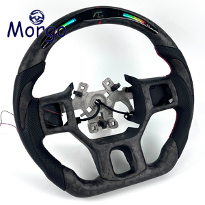 Volant sport personnalisé pour l'amélioration de l'intérieur de voiture, pour Dodge Ram 2008-2018, volant personnalisé en fibre de carbone forgée mate avec LED - Product Image 2