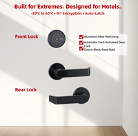 Serrure de porte intelligente d'hôtel sans effort - M1, carte-clé RFID à cryptage, détection 3 cm, durable, installation facile, verrouillage automatique à pêne dormant
