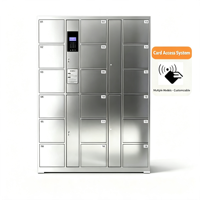 Archivador Moderno de Acero Inoxidable de Dieciocho Puertas con Cerradura de Código, Diseño Independiente para Oficina/Almacén, Duradero y Ahorra Espacio