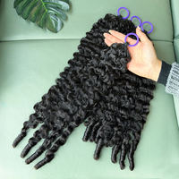 Extensions de cheveux en crochet brésiliennes bouclées espagnoles pré-bouclées, design à fil invisible, vente en gros