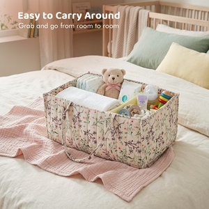 Organisateur de couches portable et pliable, matelassé et <span class=keywords><strong>lavable</strong></span>, grand sac de rangement multifonctionnel pour essentiels de nouveau-nés - Product Image 4