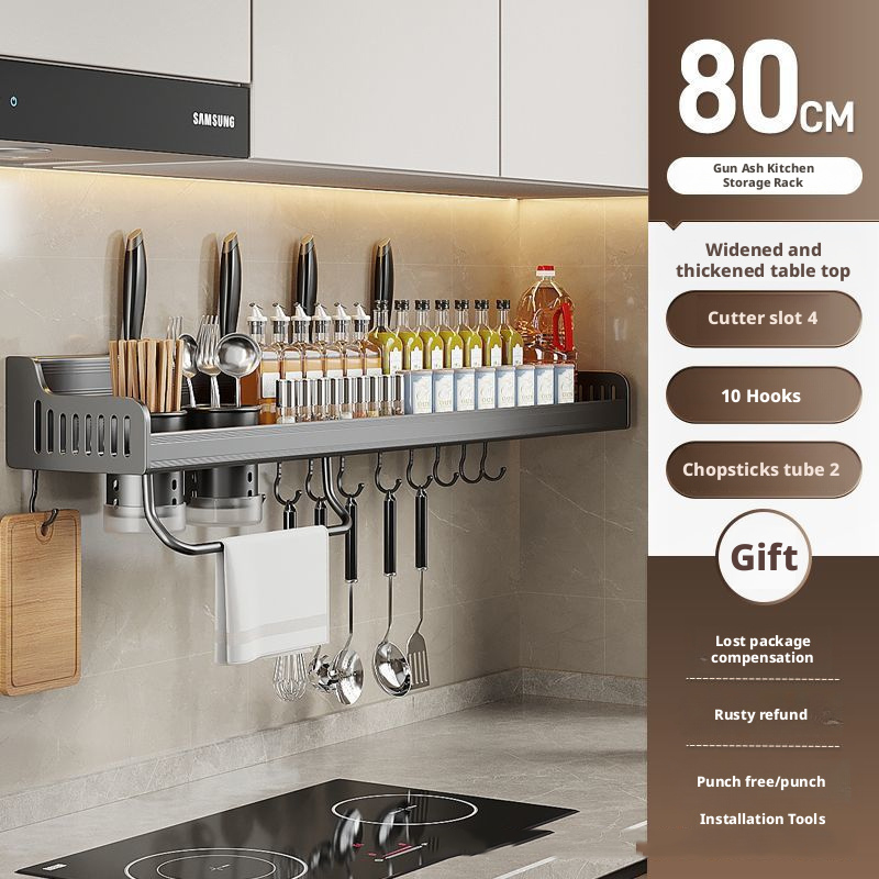 Porte-baguettes double gris - 80 cm