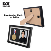 Bingkai Pajangan Medali Kayu DX DESIGNS 5x7 8x10 11x14 Inch A4 A3 Shadow Box Frame untuk Pelari Pemenang Lomba Marathon Semua Olahraga
