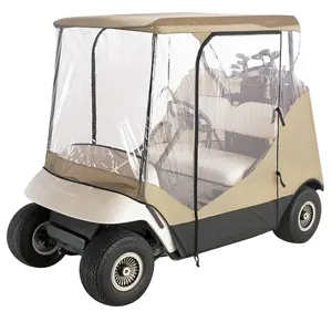 헤비 듀티 야외 방수 페어웨이 여행 4 면 2 인용 골프 카트 인클로저 골프 카트 커버에 맞는 EZGO Club Car Yamah