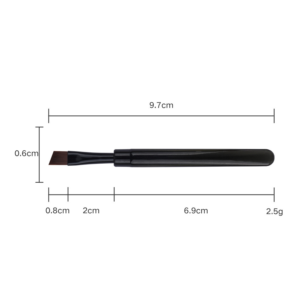 Single-sided slanted eyebrow brush-mini black transparent handle