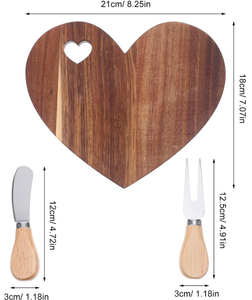 Vente en gros LOMATO – Cadeaux de fête pour la mariée, cadeaux de douche nuptiale, mini planche à découper en bois d'acacia écologique en forme de cœur pour fromages et charcuteries - Product Image 2