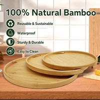 Ventes chaudes : Plateau de petit-déjeuner rond en bambou écologique, plat de service jetable, assiette à dessert sûre pour les hôtels et les cuisines, en stock