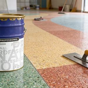 Peinture et revêtement de sol en résine époxy auto-nivelante colorée avec application au pinceau pour garage et entrepôt - Product Image 1