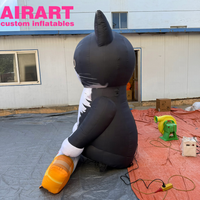 Décoration publicitaire gonflable en forme de chat de dessin animé, Mascotte gonflable en forme de chat de dessin animé pour fête
