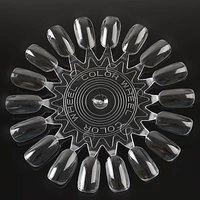 Modèle d'ongles rond en plastique à 18 pointes pour présentation de vernis gel UV, couleur naturelle transparente, outil de pratique pour nail art