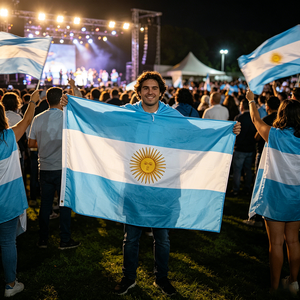 ธงชาติอาร์เจนตินา ขนาด 3x5 <span class=keywords><strong>ฟ</strong></span>ุต ลา<span class=keywords><strong>ย</strong></span>พระอาทิต<span class=keywords><strong>ย</strong></span>์แห่งเดือนพฤษภาคม พิมพ์บนผ้าโพลีเอสเตอร์ ธงชาติอาร์เจนตินาสำหรับงานกีฬา - Product Image 3