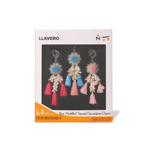 Portachiavi in Stile Etnico, 2 Pezzi per Colore, Scatola da 240 Pezzi, Ciondolo Decorativo Multicolore con Nappa - Product Image 3