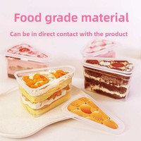 Nouvelle conception, boîte à dessert triangulaire de 300 ml avec couvercle et cuillère, gobelet à dessert en plastique robuste jetable pour gâteau, pudding