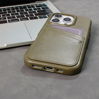 Production en usine, vente en gros de coques de téléphone portable, coques de téléphone en cuir véritable, coques de téléphone avec porte-cartes