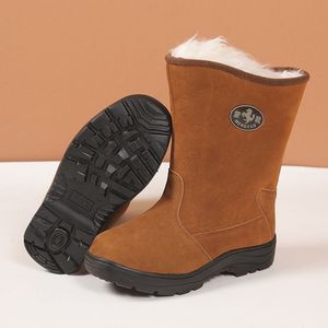Botas de nieve con forro de lana para hombre Mengxue, botas de invierno cálidas con suela gruesa para personas de mediana edad y mayores - Product Image 4
