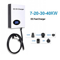 Station de recharge électrique Kaissg New Energy pour usage domestique 7/20/30KW Chargeur CCS2 DC GBT/CCS mural blanc Câble de 5m 4.3 pouces