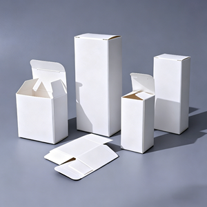 Boîtes en carton blanc vierges / papier d'art, pliables et personnalisables, pour l'emballage de cosmétiques et de produits, directement de l'usine - Product Image 1