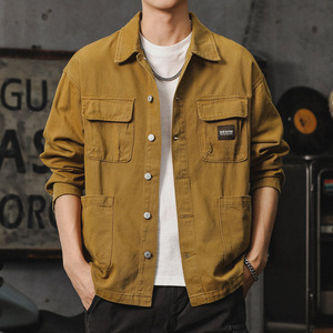 Vintage Cool Men's Cotton Bomber <strong>Jacket</strong> 2025 New American Style Heavyweight Streetwear Spring <strong>Mandarin</strong> <strong>Collar</strong> Hunting - Product Image 3