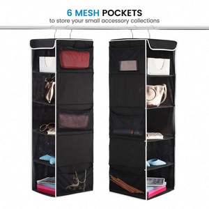 Organiseur mural suspendu avec 6 poches en filet latérales, design élégant, durable et anti-poussière, vente chaude 2024 - Product Image 4