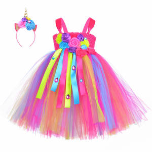 Robe de noël <span class=keywords><strong>belle</strong></span> princesse enfants vêtements Costume rouge Ballet danse fête d'anniversaire fleur licorne fille Tutu robe avec aile - Product Image 3