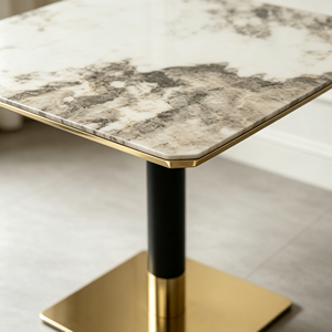 Table basse moderne de luxe minimaliste avec plateau en marbre et base en métal noir, finition dorée, multi-usages, taille personnalisée, meubles de salon - Product Image 6